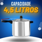 Panela De Pressão 4,5 Litros Polida Com Válvula De Segurança