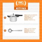 Panela De Pressão 4,5l Aço Inox Brava + Concha Inox Extrata -