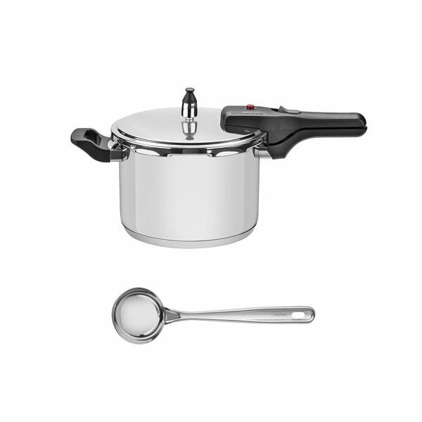 Panela De Pressão 4,5l Aço Inox Brava + Concha Inox Extrata -
