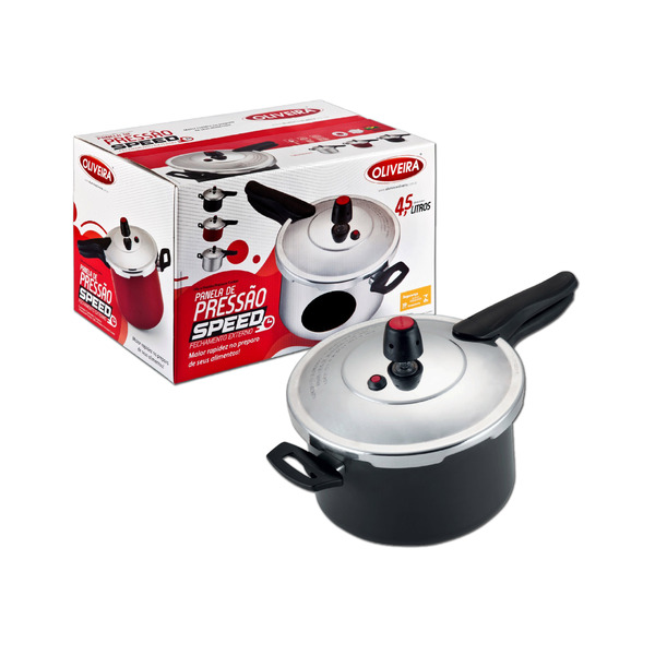 Panela De Pressão 4,5l Speed Alumínio Oliveira