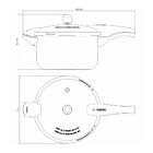Panela De Pressão 6l Alumínio Antiaderente Grafite + 3 Utensí