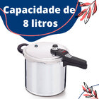 Panela De Pressão 8 Litros Alumínio Polido Fechamento Externo