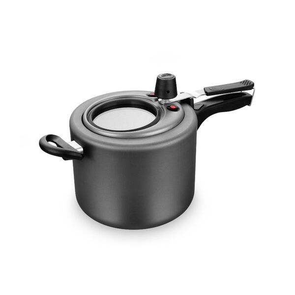 Panela De Pressão Antiaderente Com Visor Grafite 4 5 Litros M