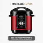 Panela De Pressão Elétrica Mondial Pratic Cook 3l Red Premium