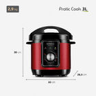 Panela De Pressão Elétrica Mondial Pratic Cook 3l Red Premium