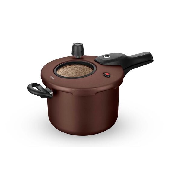 Panela De Pressão Fec Externo 4 5 Lt Visor Grande Chocol Mta