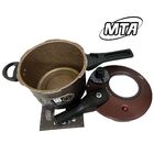 Panela De Pressão Fec Externo 4 5 Lt Visor Grande Chocol Mta