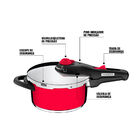 Panela De Pressão Tramontina Solar Vermelha Em Aço Inox Fundo