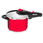Panela De Pressão Tramontina Solar Vermelha Em Aço Inox Fundo