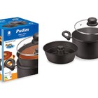 Panela E Forma Pudim C/banho Maria Preto Dona Chefa