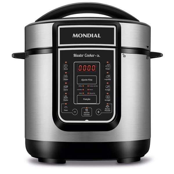 Panela Elétrica De Pressão Mondial 3l Inox Preto 127v Pe-40
