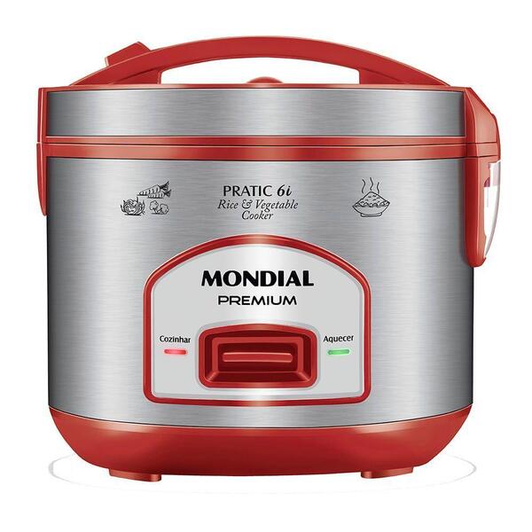 Panela Elétrica Mondial Pratic 6i Vermelho/inox 127v