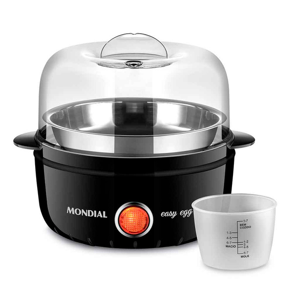 Panela Elétrica Para Ovos Steam Cooker 220v 7 Ovos Preto Easy