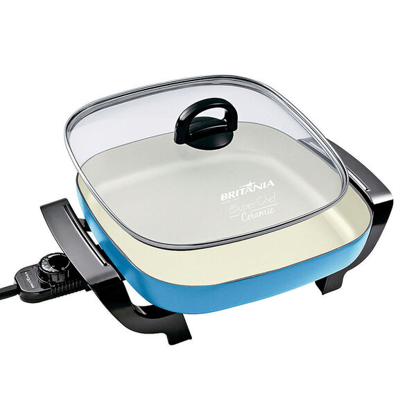 Panela Elétrica Super Chef Ceramic Azul Britânia 127v