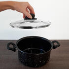 Panela Esmaltada Com Tampa De Vidro E Alças Laterais 3,2 Litr