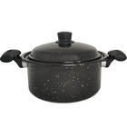Panela Esmaltada Preta Com Tampa  Bojuda Caçarola 3,2l  Com A