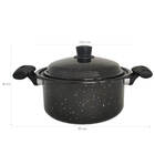 Panela Esmaltada Preta Com Tampa  Bojuda Caçarola 3,2l  Com A