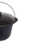 Panela Ferro Fundido Caldeirão Antigo Tampa Vidro 24cm 4l