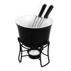 Panela Fondue Cerâmica Chocolate Queijo Zermatt 6 Peças