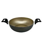 Panela Frigideira Caçarola Tampa De Vidro Wok 24 Cm Antiadere
