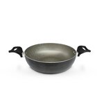 Panela Frigideira Caçarola Tampa De Vidro Wok 24 Cm Antiadere