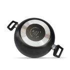 Panela Frigideira Caçarola Tampa De Vidro Wok 24 Cm Antiadere