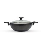 Panela Frigideira Caçarola Tampa De Vidro Wok 24 Cm Antiadere