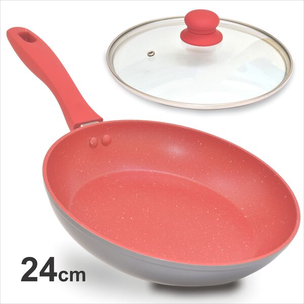 Panela Frigideira Grande 24cm Antiaderente Com Tampa Vidro