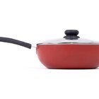 Panela Frigideira Tampa De Vidro Wok 24cm Antiaderente Alumín