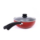 Panela Frigideira Tampa De Vidro Wok 24cm Antiaderente Alumín