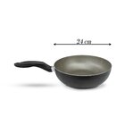 Panela Frigideira Tampa De Vidro Wok 24cm Antiaderente Alumín