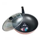 Panela Frigideira Wok Com Tampa Antiaderente Rose 28cm Mta