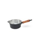 Panela Fundida Alumínio Batido 5 Peças Cabo De Madeira Tampa