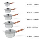 Panela Fundida Alumínio Batido 5 Peças Cabo De Madeira Tampa