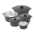 Panela Fundida Alumínio Batido Caçarolas 5 Peças Tampa Fundid