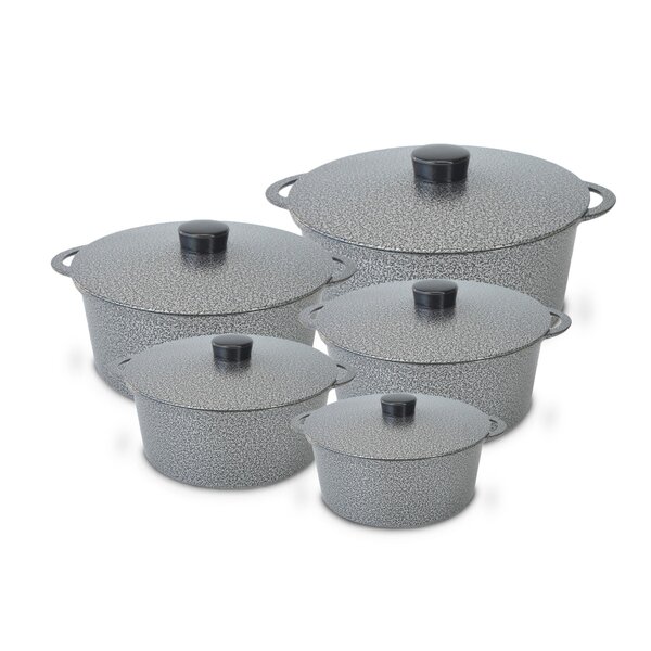 Panela Fundida Alumínio Batido Caçarolas 5 Peças Tampa Fundid