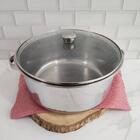 Panela Inox 32cm 10litros Com Tampa De Vidro E Alça Zanella