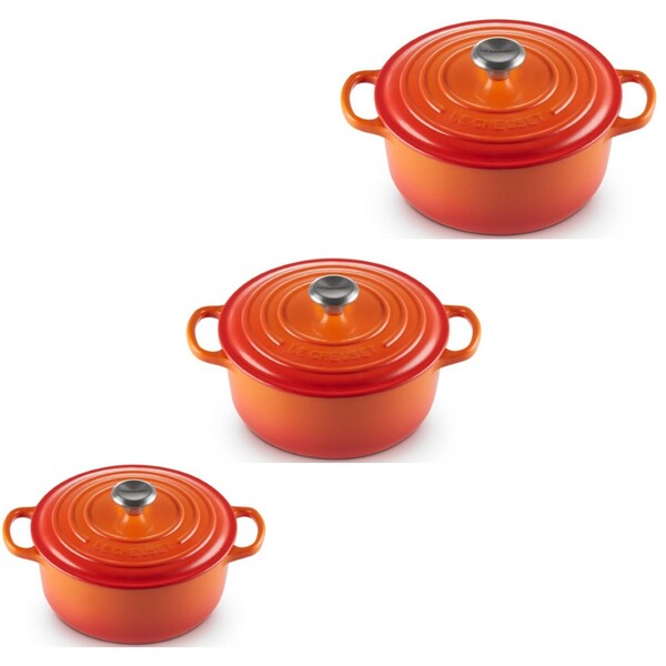 Panela Le Creuset Signature 20cm 22cm 24cm Laranja Icônico