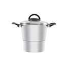 Panela Para Cuscuz De Alumínio 2,85l 16 Cm Tampa De Vidro