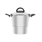 Panela Para Cuscuz De Alumínio 2,85l 16 Cm Tampa De Vidro