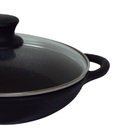 Panela Parmegiana De Ferro Fundido Com Tampa De Vidro 20cm