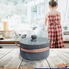 Panela Pedra Sabão Com Alças De Cobre Grande 22cm - Wp Connect