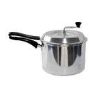 Panela Pipoqueira Em Alumínio Polido Tampa Manivela 20cm