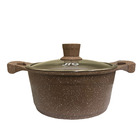 Panela Pó De Mármore Antiaderente Marrom 24cm Ar2222 Cazaro