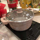 Panela Pó De Mármore Antiaderente Marrom 24cm Ar2222 Cazaro