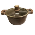 Panela Pó De Mármore Antiaderente Marrom 24cm Ar2222 Cazaro