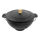 Panela Polenteira De Ferro Fundido Com Tampa Ferro 26cm 5l