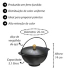 Panela Polenteira Ferro Fundido Tampa Ferro Libaneza 5 1 Lts