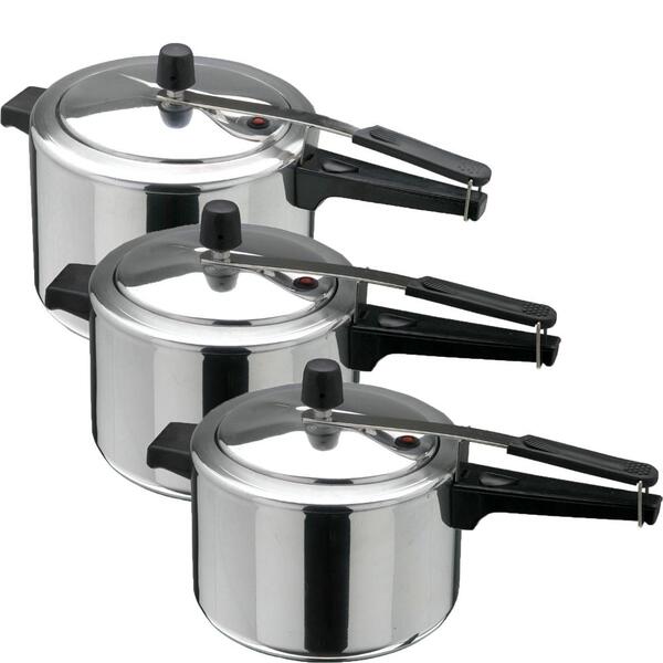 Panela Pressão 3 Peças, 2 De 4,5 Litros E 1 De 7 Litros