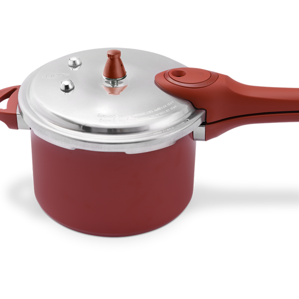 Panela Pressão 4,2l Indução Rev Cerâmico Brinox Vermelho
